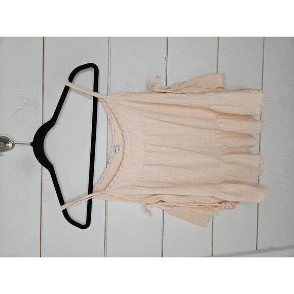 Aerie XL pink flowy gauzy top with bow closures at sides - Picture 1 of 3